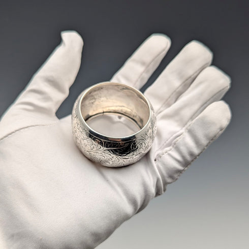 1888年 英国アンティーク 純銀製 ナプキンリング 17g Nathan&Hayes